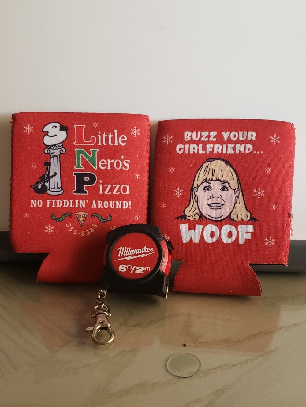 NWOT Little Nero's Pizza / Buzz Your Girlfriend WOOF Can Coolers Koozies